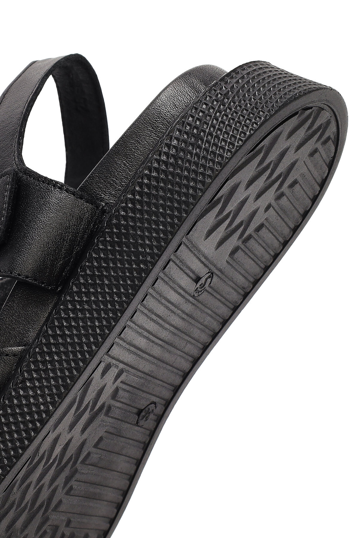 Derimod  Kadın Siyah Bantlı Kalın Tabanlı Hakiki Hakiki Deri Sandalet 25SFD300918 - Görsel 8