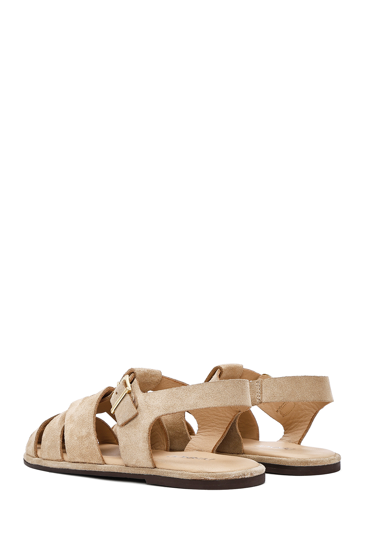 Derimod  Kadın Vizon Tokalı Süet Deri Sandalet 25SFD152710 - Görsel 5