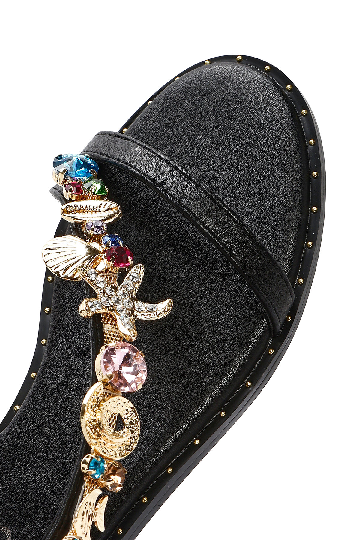 Derimod  Kadın Siyah Bilekten Tokalı Taşlı Sandalet 25SFD441714 - Görsel 8