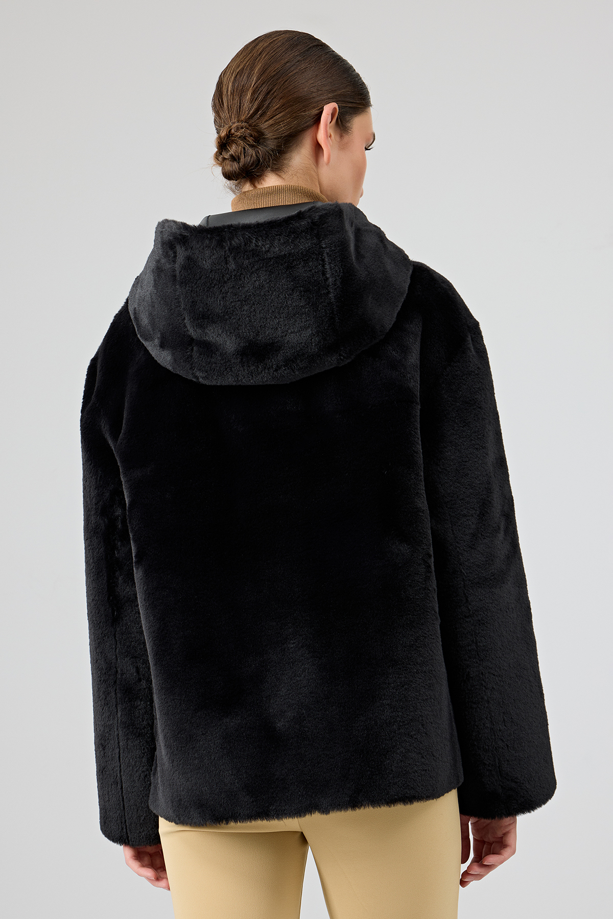 Derimod  Gardena Kadın Siyah Çift Taraflı Teddy Mont 24WGD5241FF - Görsel 5