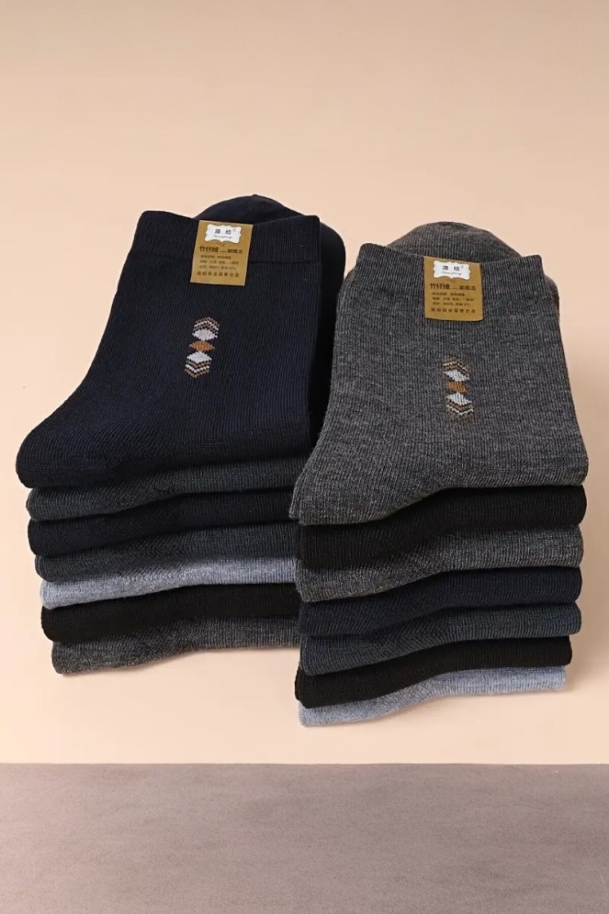 Genel Markalar  Ekonomik 6 Çift Adet Erkek Karışık Renk Ve Desen Pamuk Soket Çorap - Görsel 3