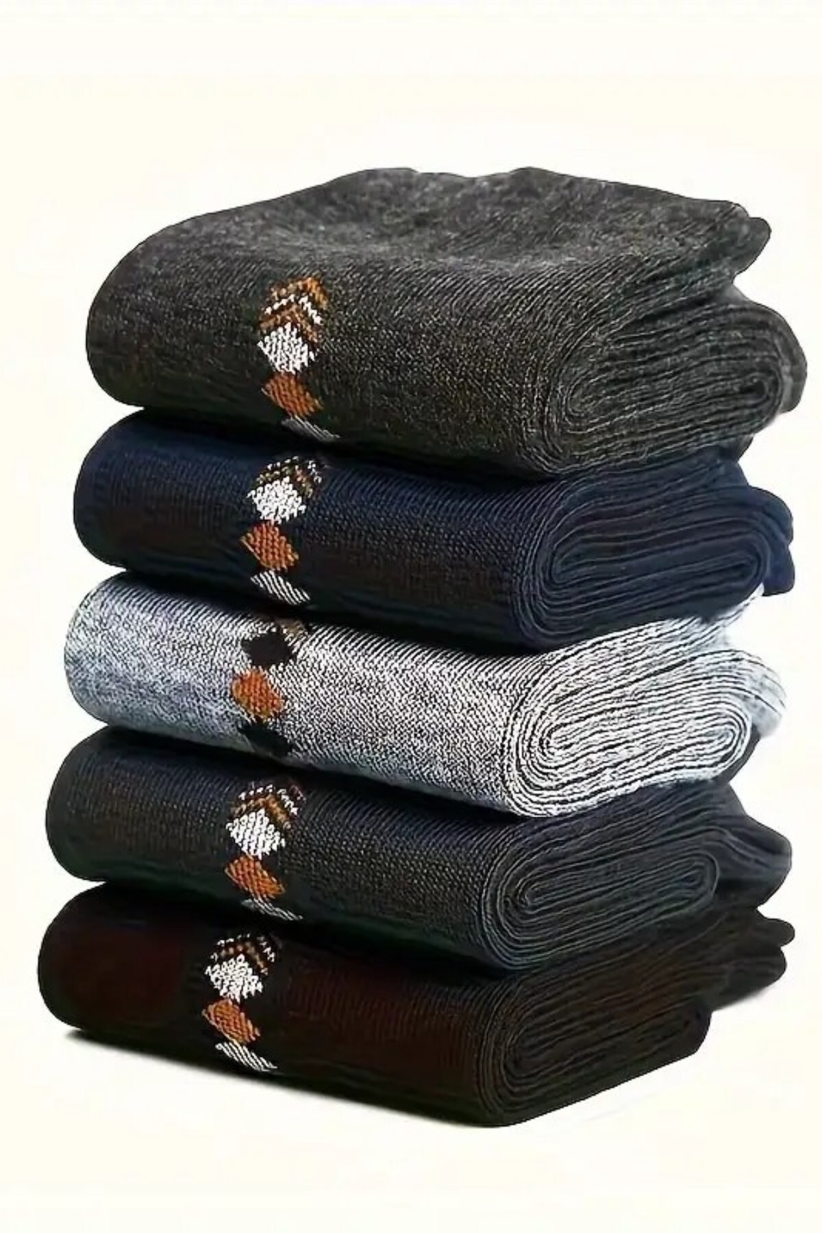 Genel Markalar  Ekonomik 6 Çift Adet Erkek Karışık Renk Ve Desen Pamuk Soket Çorap