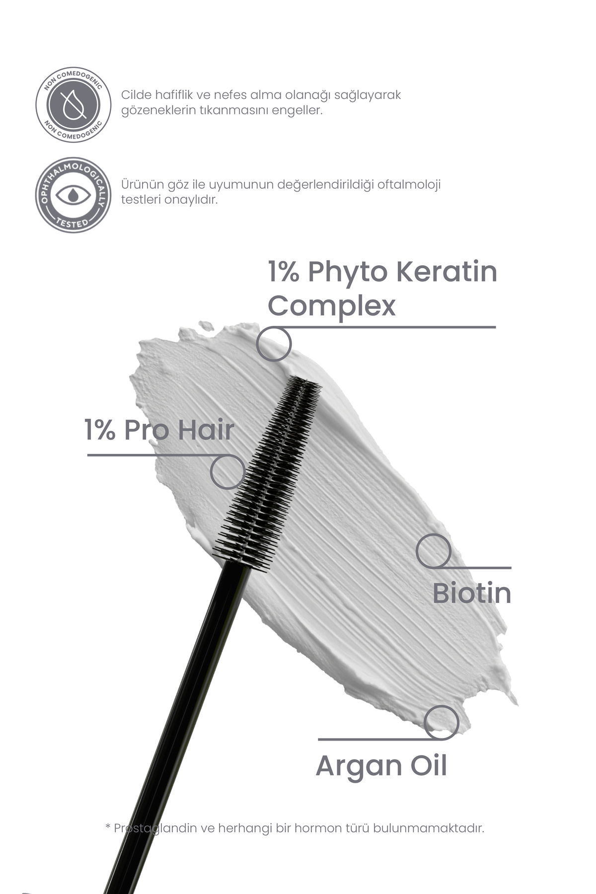Kaş Kirpik Maskesi 9.5ml - Su Bazlı Parlatıcı Nemlendirici Onarıcı Vegan (%1 KERATİN – BİOTİN) — CGL501 — تصویر 4 از 8