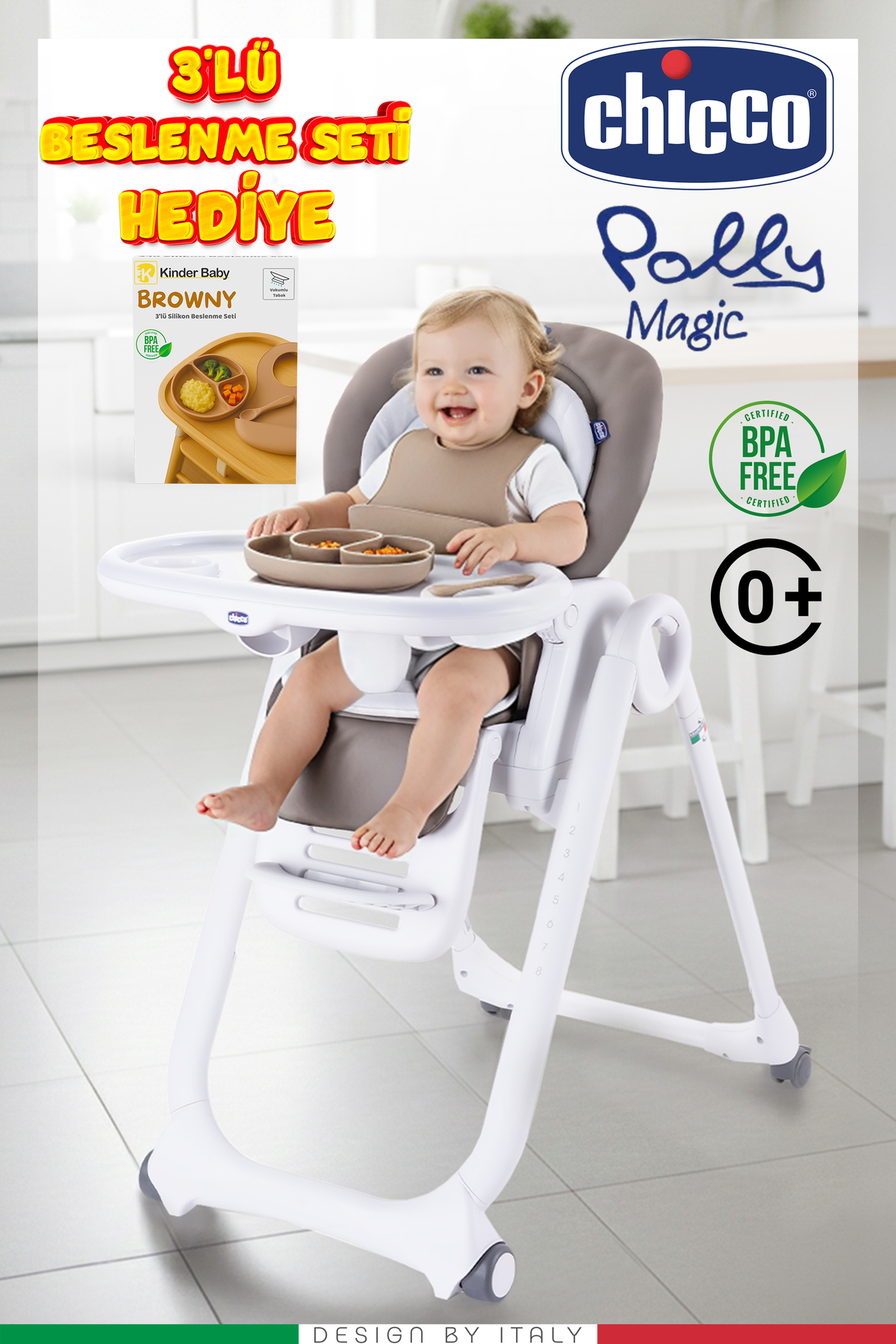 Chicco Polly Magic Mama Sandalyesi & Ana Kucağı Beslenme Seti HEDİYELİ