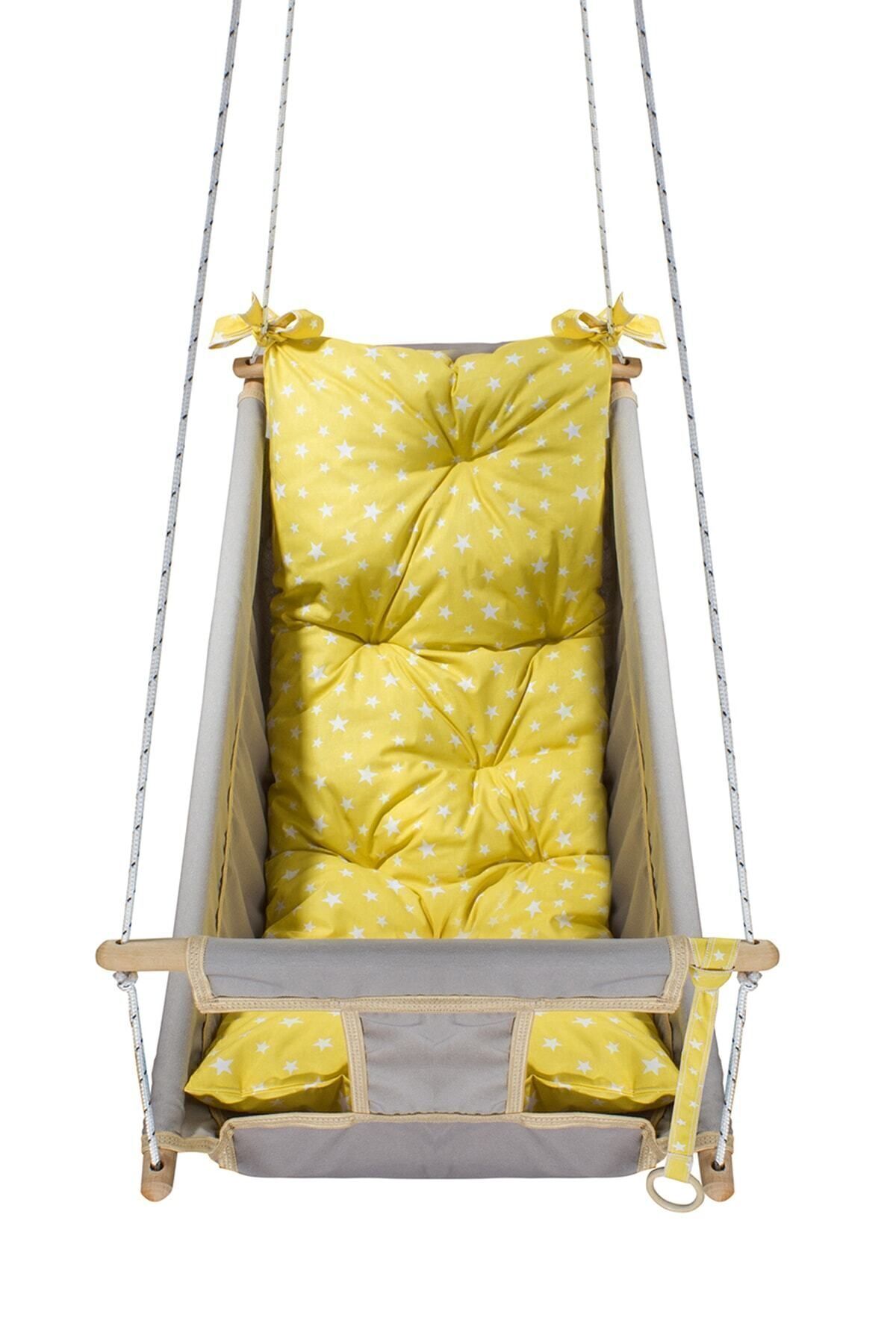 Bundeba Kids Gri Bebek Uyku Salıncağı Çocuk Ahşap Hamak Beşik Salıncak Minderli Yatak Seti fotoğrafı 5 (önizleme)