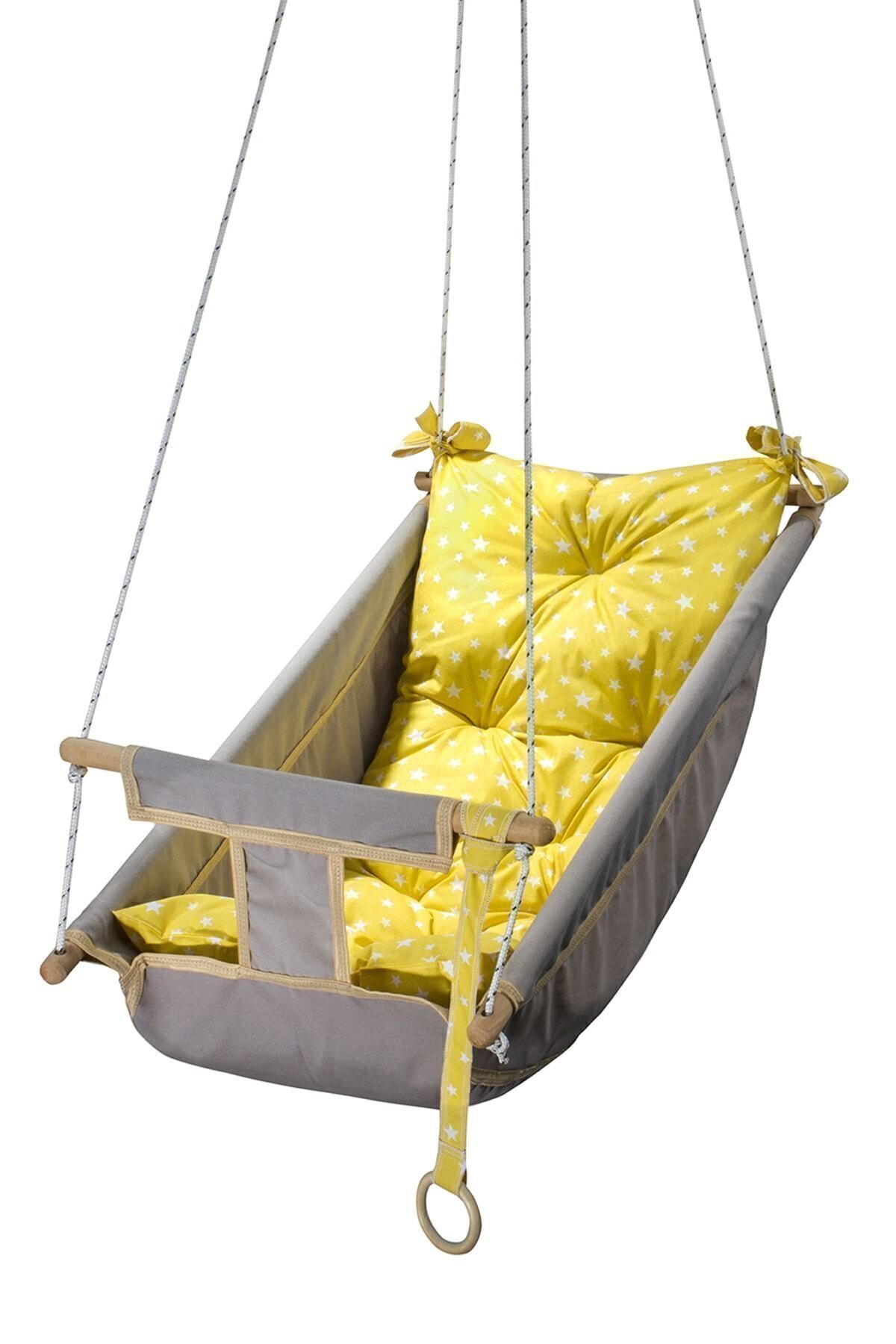 Bundeba Kids Gri Bebek Uyku Salıncağı Çocuk Ahşap Hamak Beşik Salıncak Minderli Yatak Seti fotoğrafı 4 (önizleme)