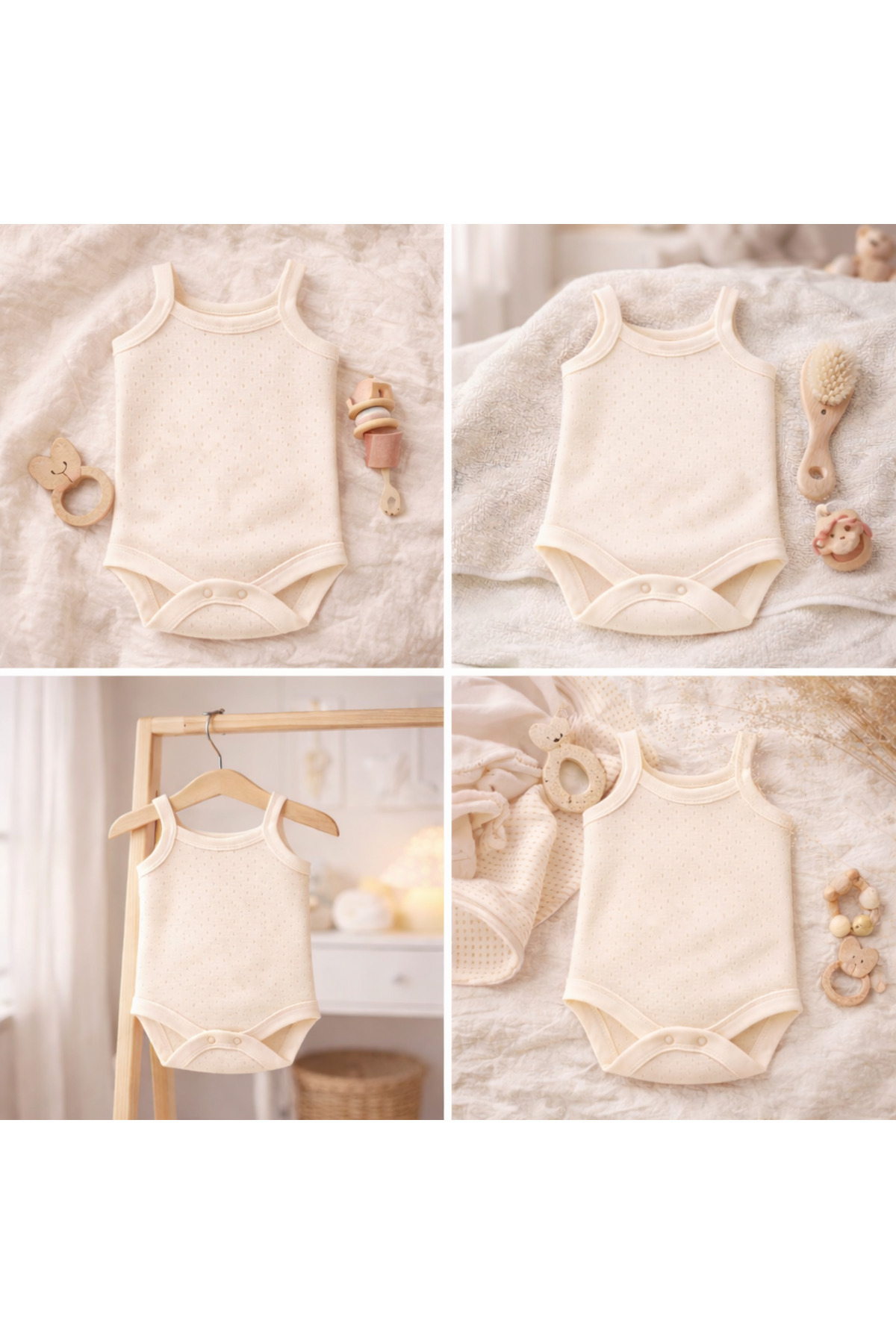 Novibaby 5'li İp Askılı Bebek Atlet Body Zıbın Pamuklu Çıtçıtlı Yenidoğan Çocuk 0-36 Ay, Esnek Kalıp fotoğrafı 6 (önizleme)