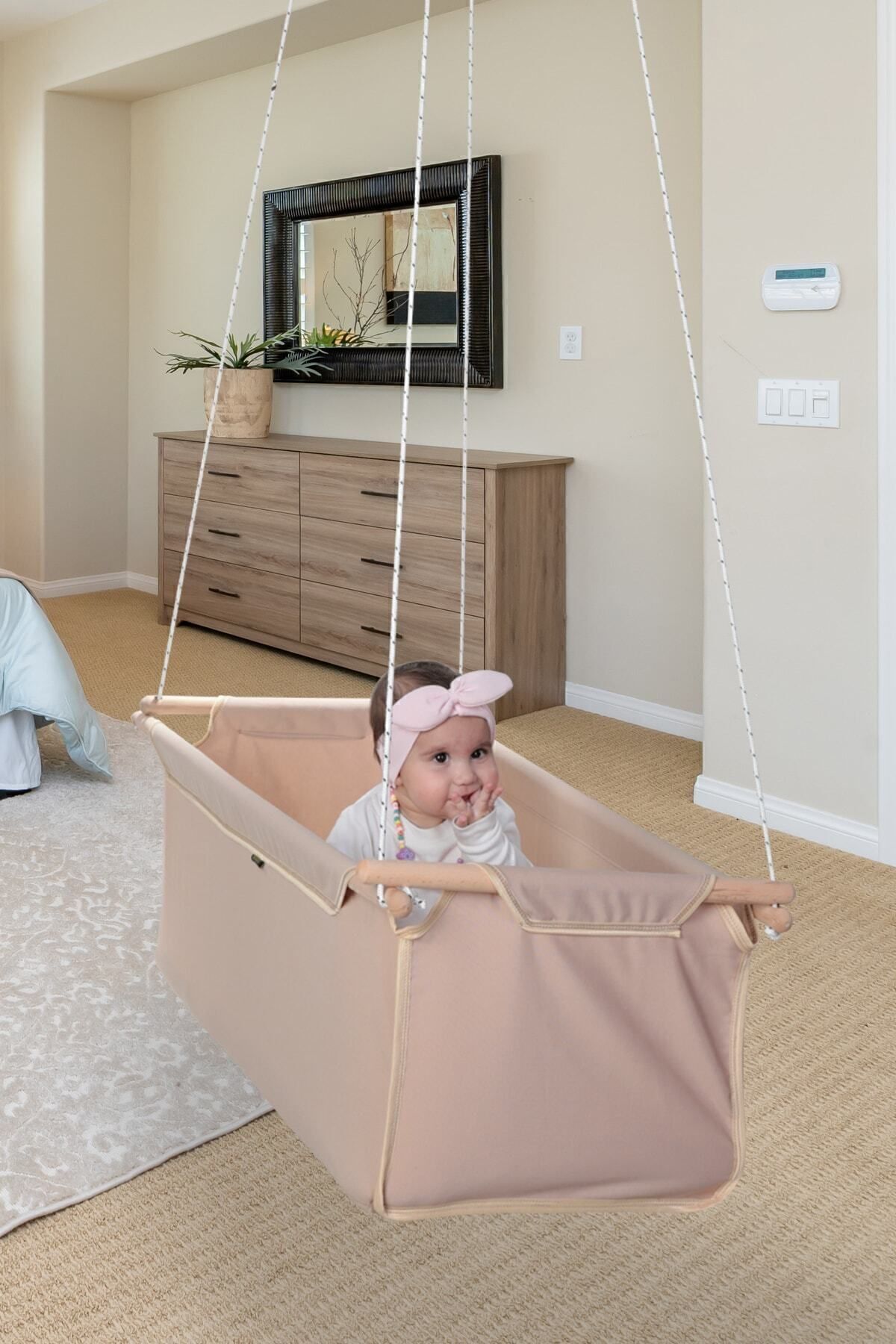 Bundeba Sally Kahverengi Bebek Çocuk Salıncağı Hamak Beşik fotoğrafı 5 (önizleme)