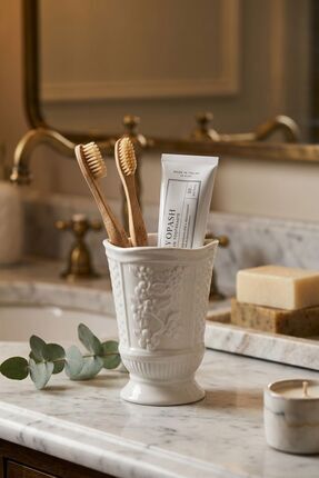 Evene Diş Fırçalığı Diş Fırçalık Diş Fırçası Standı Diş Fırçası Tutucu Beyaz ...