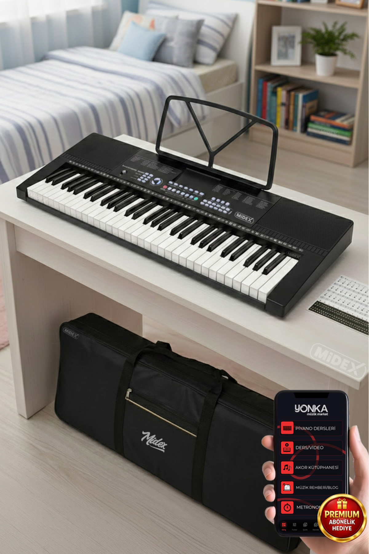 Midex PS-2300BK 61 Tuşlu Org Seti Siyah Kaliteli Başlangıç İçin