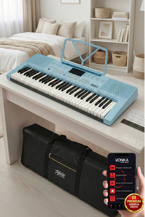 Midex PS-2300BL 61 Tuşlu Org Seti Mavi Kaliteli Başlangıç İçin Uygun