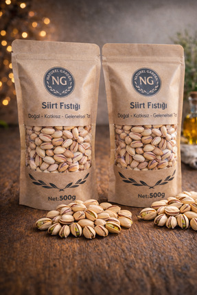Naturel Garden Kuruyemiş Net 1 KG Premium Duble Boy Siirt Fıstığı / Sade Tuzl...