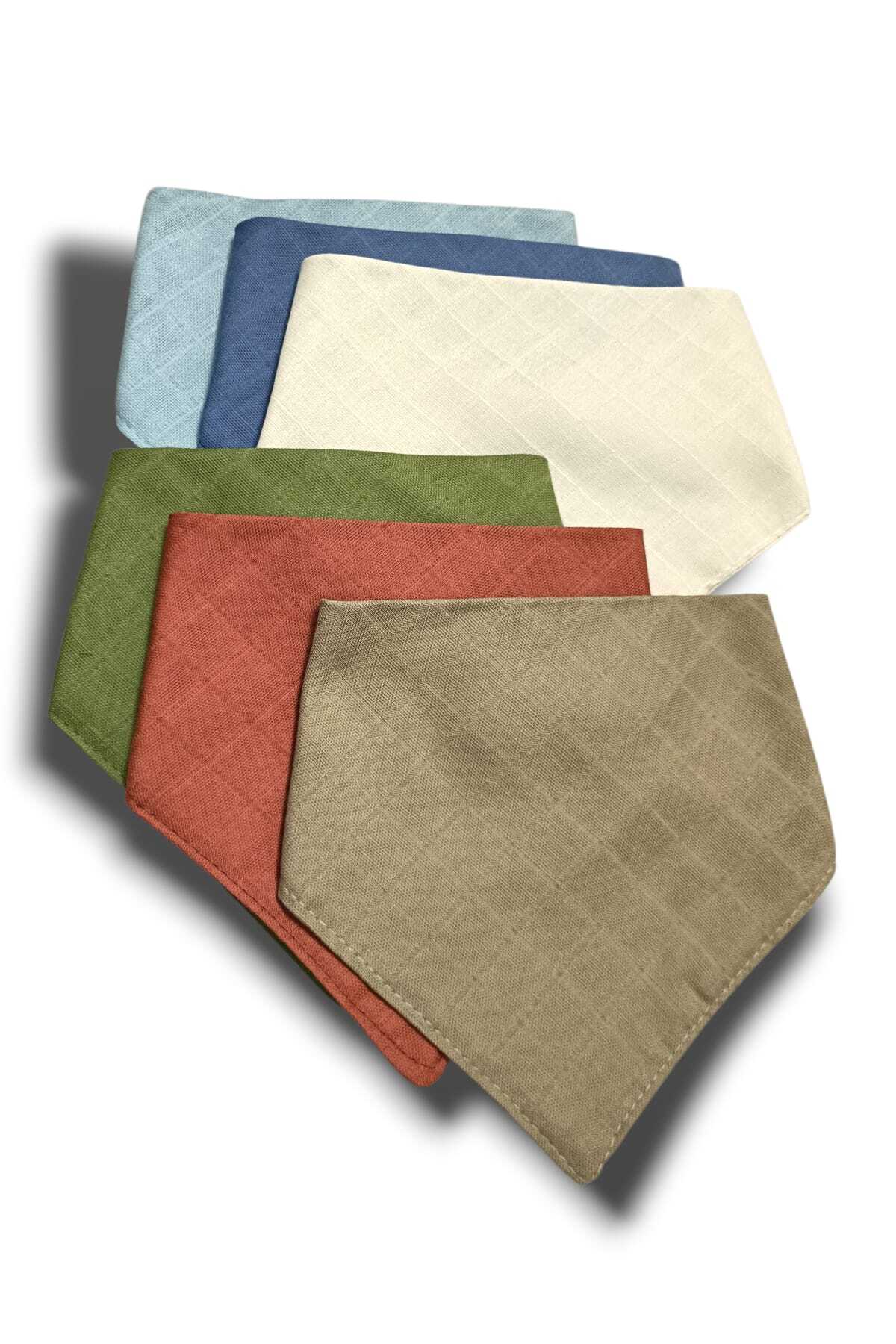 sağel %100pamuk 6 Adet Müslin Yakalık Mama Önlüğü, Fular Çift Katlı Iki Çıtçıtlı Akın (BABY BİBS) fotoğrafı 3 (önizleme)