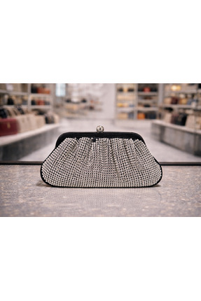 Karşıyaka Bijuteri Özel Tasarım Taş Kaplama Gümüş Kadın Omuz ve El Çantası