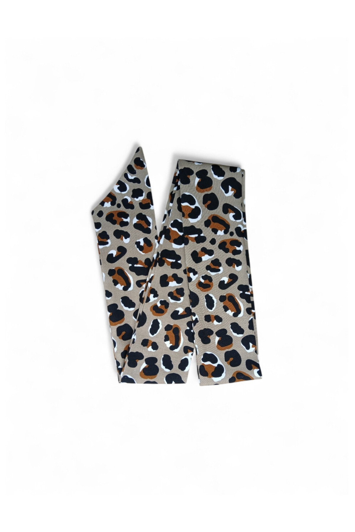 Brown Leopard Patterned Viscose Long Scarf - 150x6 cm