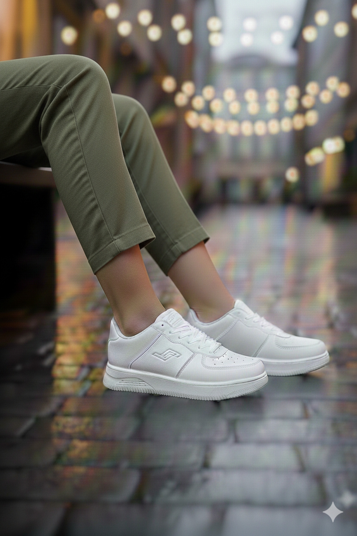 Jump  22233 Beyaz Erkek Kadın Unisex Sneaker Günlük Spor Ayakkabı - Görsel 2