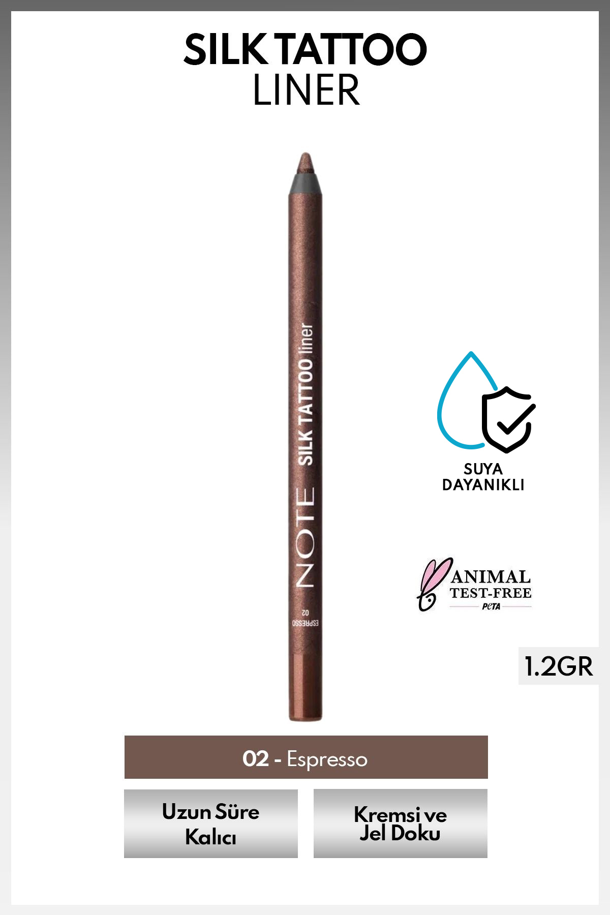 Note Cosmetics Silk Tattoo Liner Suya Dayanıklı İpeksi Jel Göz Kalemi - 02 Espresso - Kahverengi (Işıltılı) - Fiyatı, Yorumları