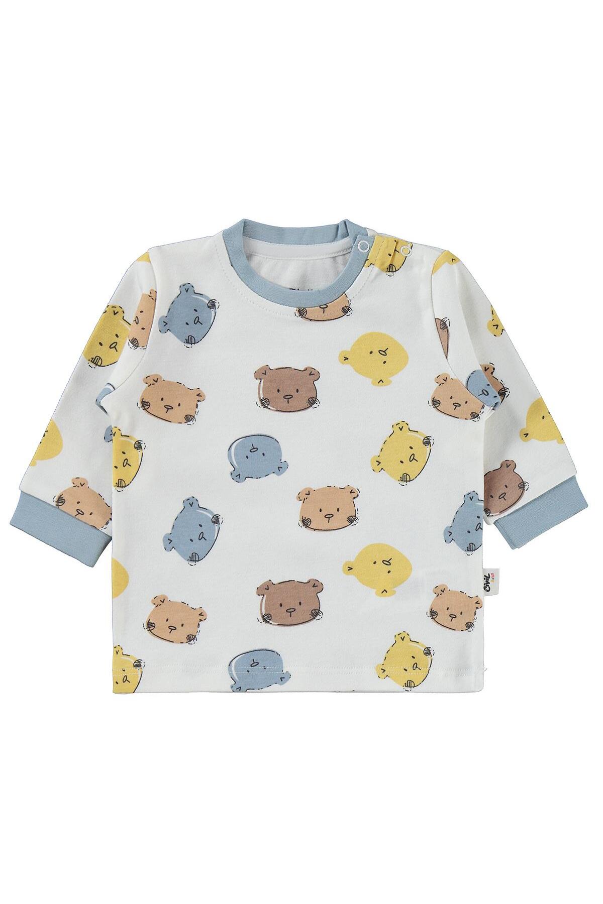 Civil Baby Renkli Ayıcık 6-18 Ay Pijama Takımı - Mavi 18-24 Ay fotoğrafı 4 (önizleme)