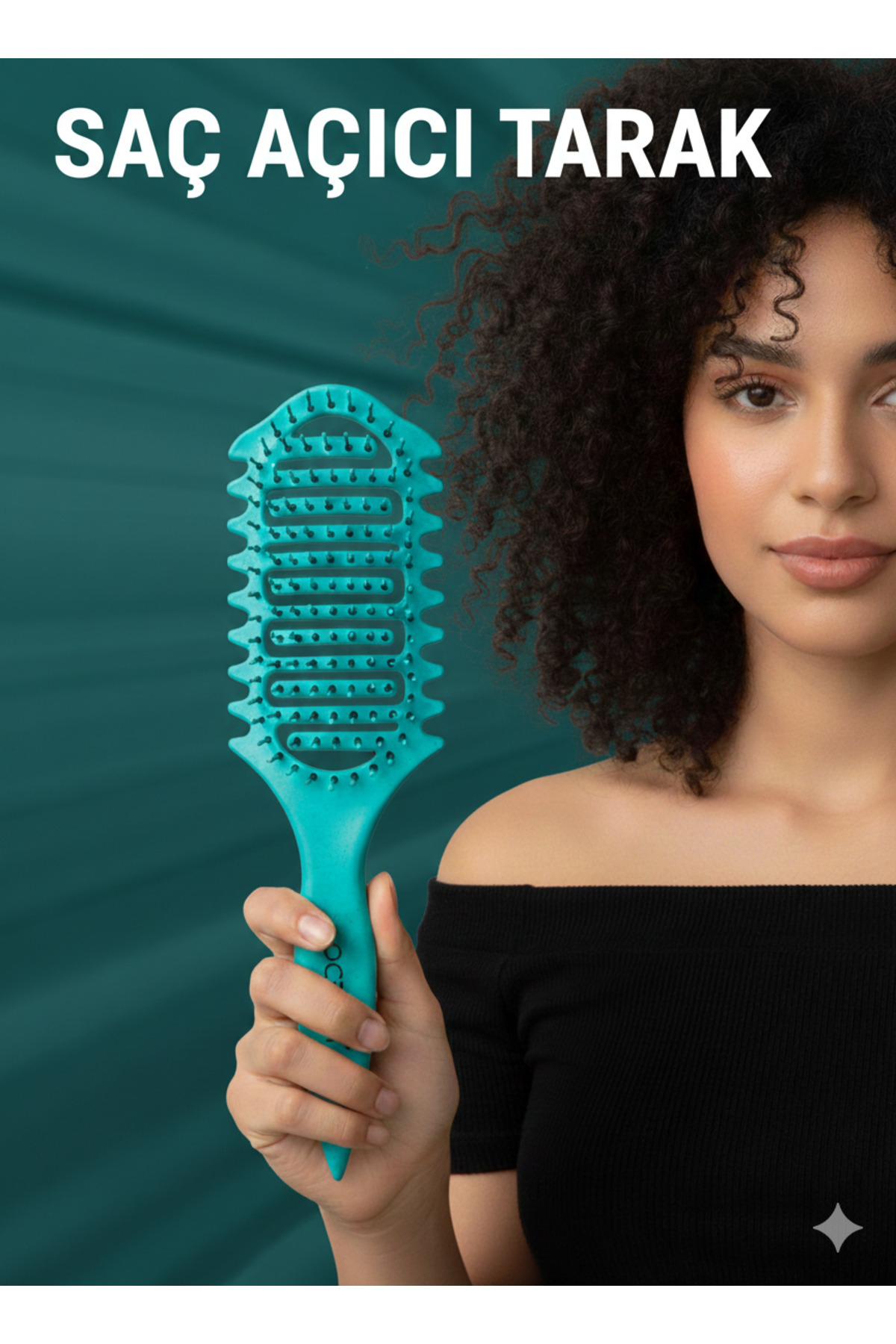 Tarak Kıvırcık Saçlara Özel Bukle Belirginleştirici Magical Curl Saç Tarağı — فیروزه‌ای OCN523786 — تصویر 2 از 4
