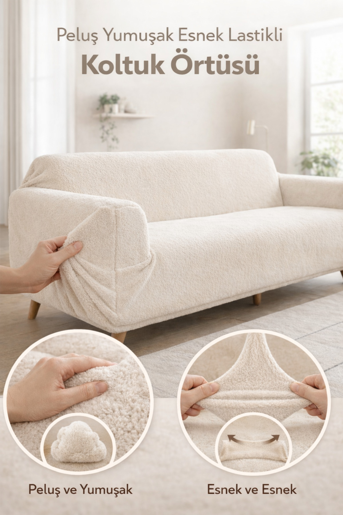 Soft Welsoft 3 Seater Seat Cover with Rubber Non-Slip Flexible and Washable Seat Cover