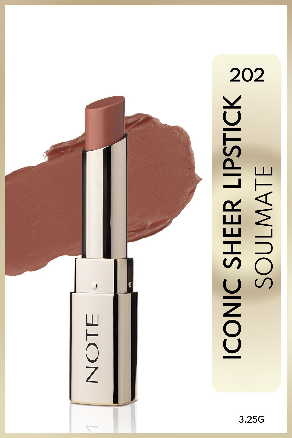 NOTE رژ لب براق و مرطوب کننده Iconic Sheer شماره 202 Soulmate -nude — زرشکی LST ICONIC SHEER