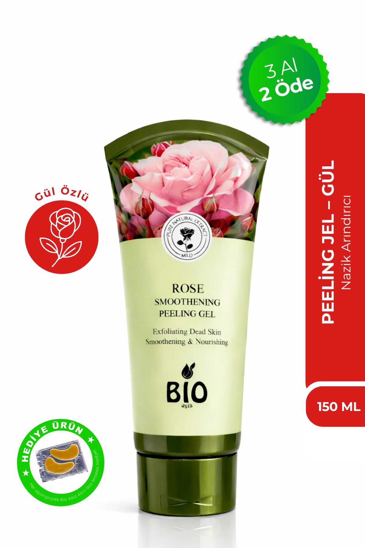 Bio Asia Peeling Jel – Aydınlatıcı, Tazeleyici & Gül Özlü Cilt Temizliği 150 ml — SRHTNT904079