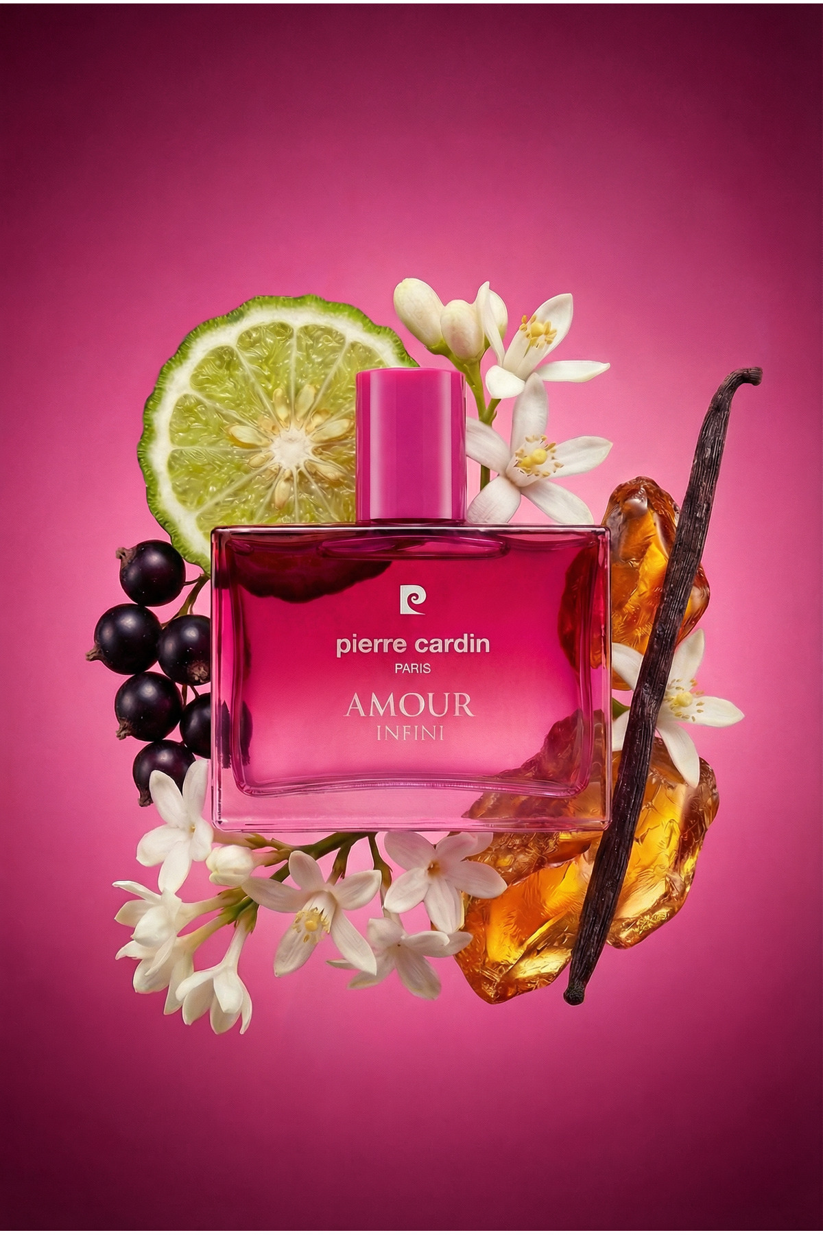 عطر زنانه آمور اینفینی ادو پرفیوم ۵۰ میلی‌لیتری | رایحه گلی | انگور فرنگی سیاه، ترنج، یاس، شکوفه پرتقال، وانیل — PCCB0016 — تصویر 2 از 6