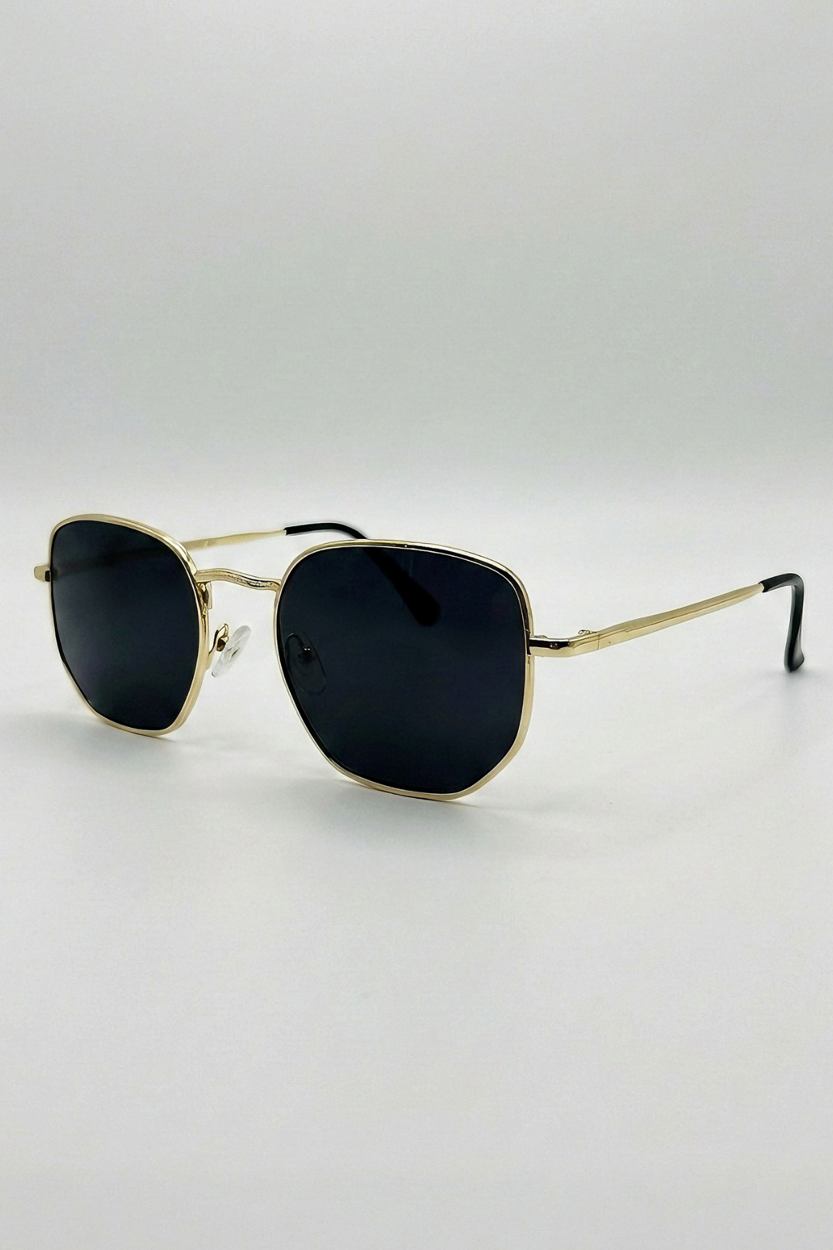 MACERATİ Gold Metal Çerçeveli Beşgen Degrede Cam Unisex Güneş Gözlüğü görsel 4