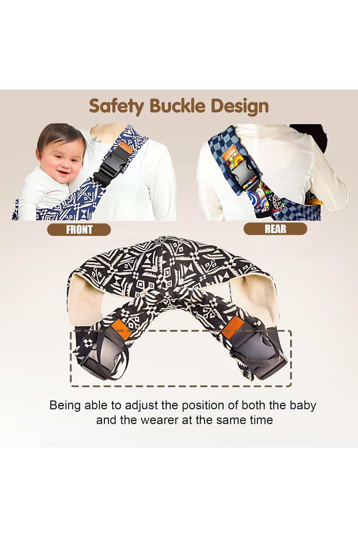 heugers Baby Sling Carrier – Ayarlanabilir Bebek Taşıyıcı Askısı, Portatif ve Hafif, 4-14 KG Taşıma Kapasit fotoğrafı 6 (önizleme)