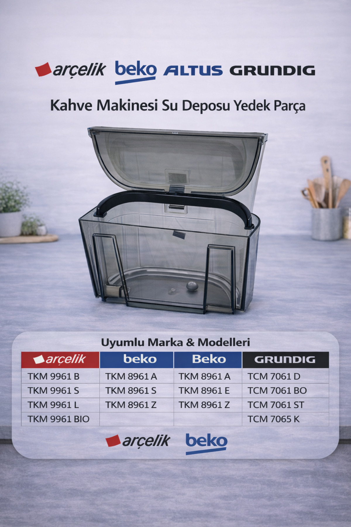 Beko TKM 8961 Uyumlu Kahve Makinesi Su Deposu Yedek Parça - Fiyatı