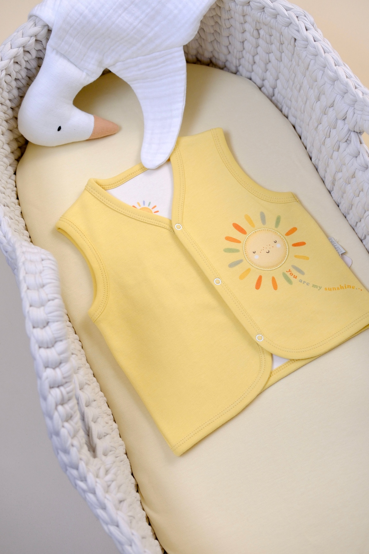 BABYLİM Güneş Aplikeli Astarlı Yenidoğan Yelek %100PAMUK- UNISEX fotoğrafı 5 (önizleme)