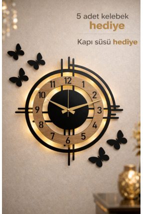 Pey Aksesuar Duvar Saati Ahşap