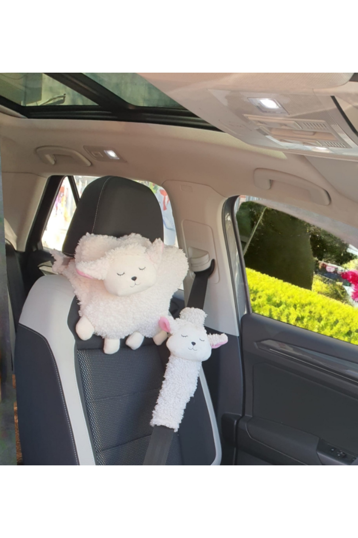 Mellito Toyzz Kuzulu Araba Boyun Yastigi Ve Emniyet Kemeri Kilifi Seti fotoğrafı 3 (önizleme)