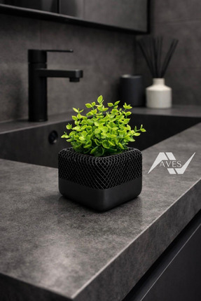 Aves Tasarım UrbanLeaf Modern Dekoratif Saksı – Ofis, Mutfak & Banyo Masa Üst...