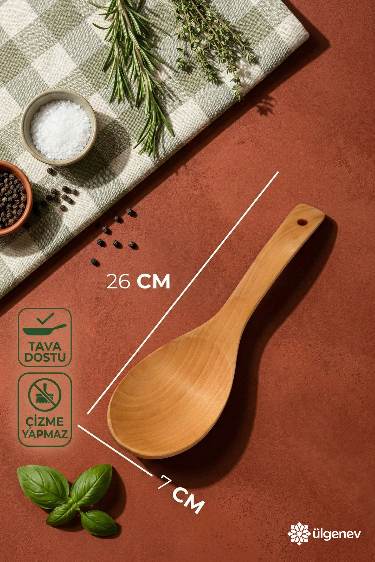 Ülgenev 5'li Bambu Tahta Kaşık Seti Pilav,Sos, Ölçü ve Mama Kaşığı, Spatula Ahşap Mutfak Seti, Çeyizlik fotoğrafı 4 (önizleme)