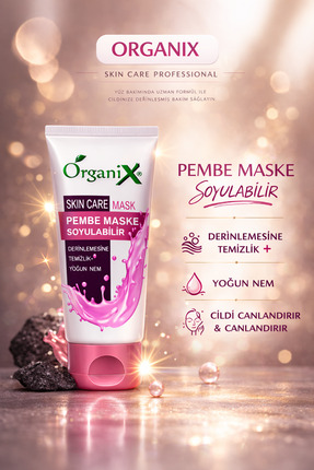 Organix Pembe Soyulabilir Peel Off Yüz Maskesi | Siyah Nokta Temizleyici & Sı...