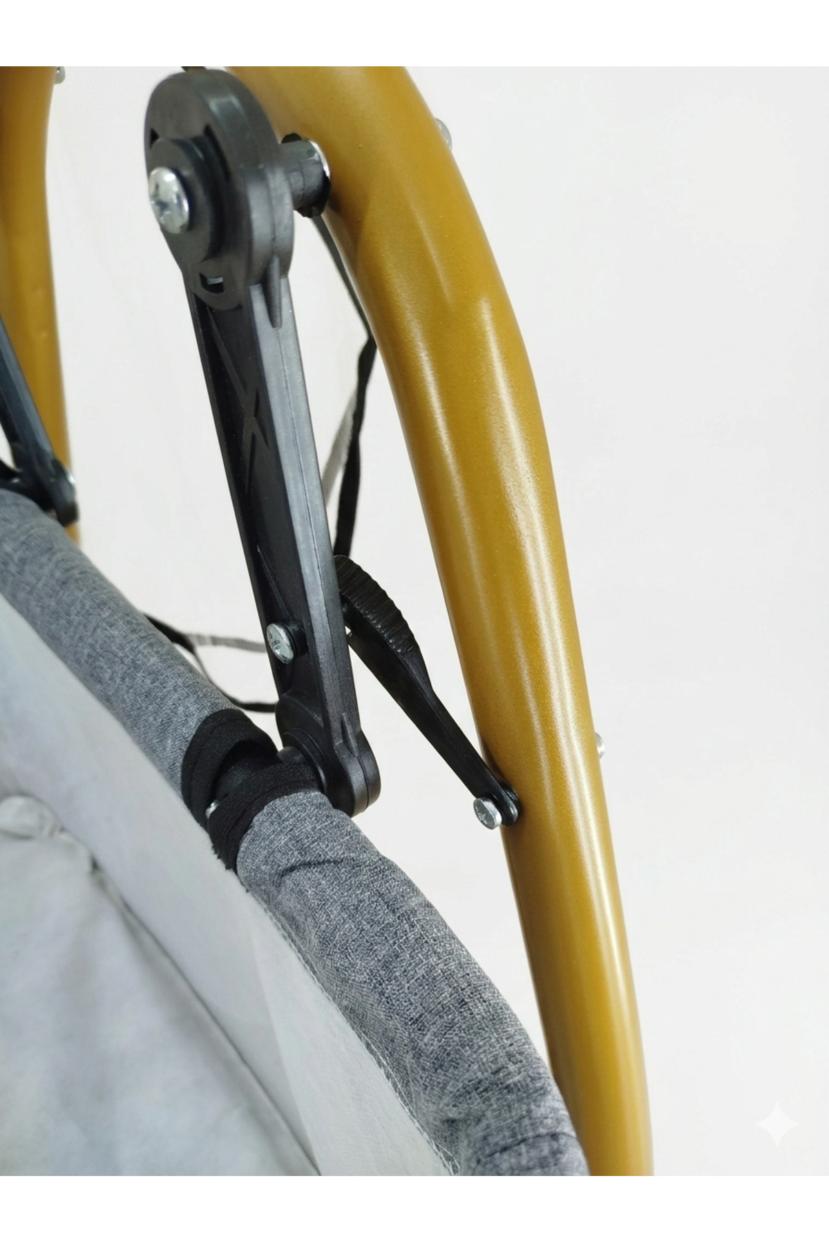 Bebelovv Gold Keten Kumaş Sallanabilir Sabitlenebilir Portatif Hamak Sepet Beşik fotoğrafı 4 (önizleme)