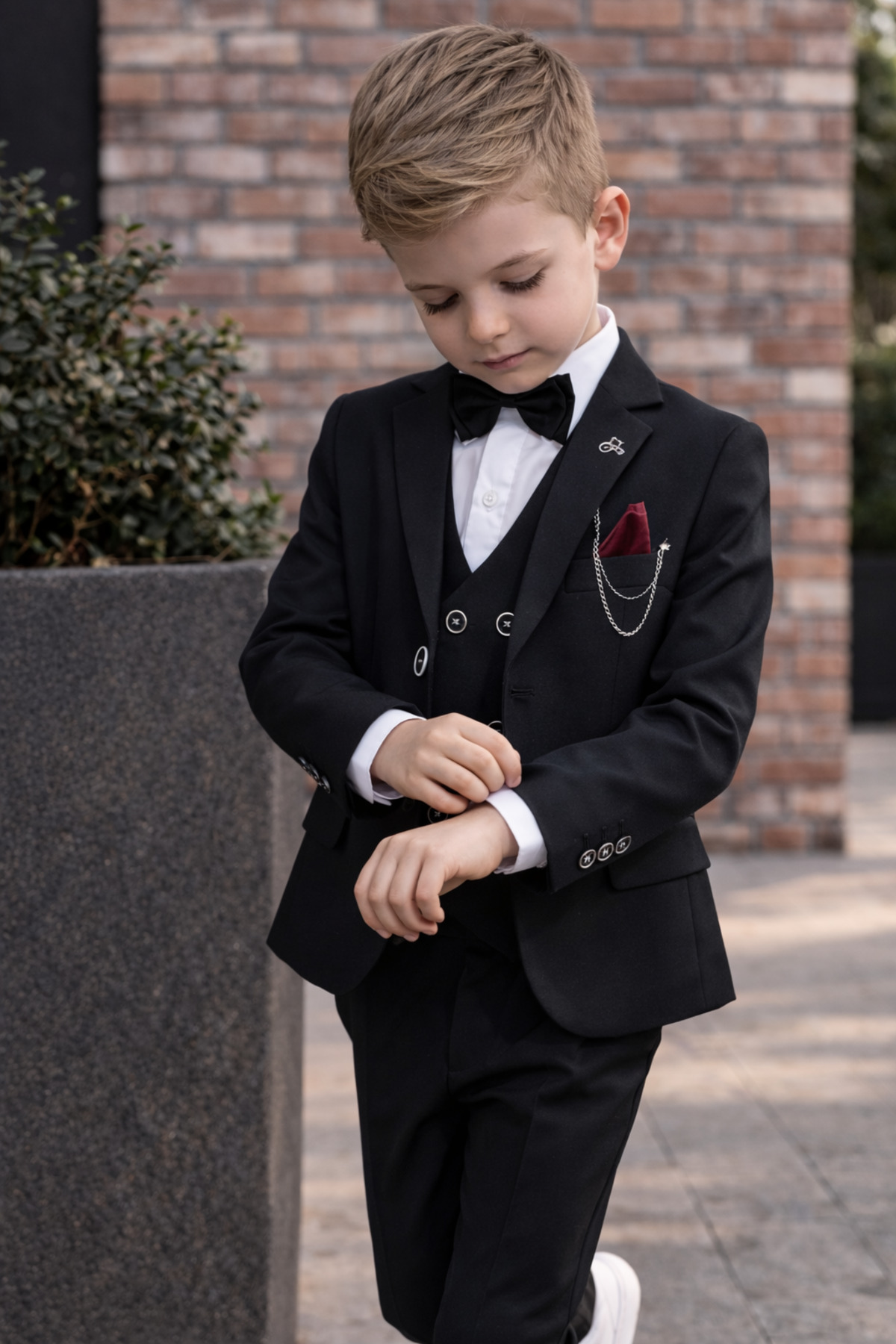 HAYTA Çocuk Takım Elbise Yelekli Gömlekli Set 1yaş-17yaş Silver Siyah fotoğrafı 6 (önizleme)