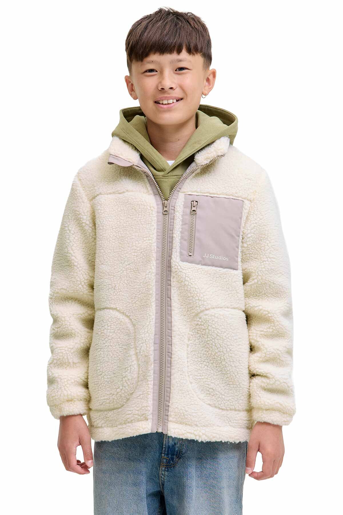ژاکت پسرانه JJESOHO TEDDY SN J Off-White جک اند جونز کت Jack & Jones