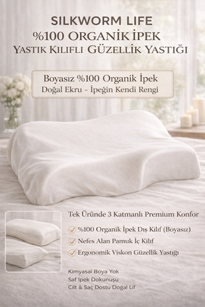 silkwormlife Silkworm Life Visco Güzellik Yastığı – Yüz Kırışıklık Karşıtı, B...