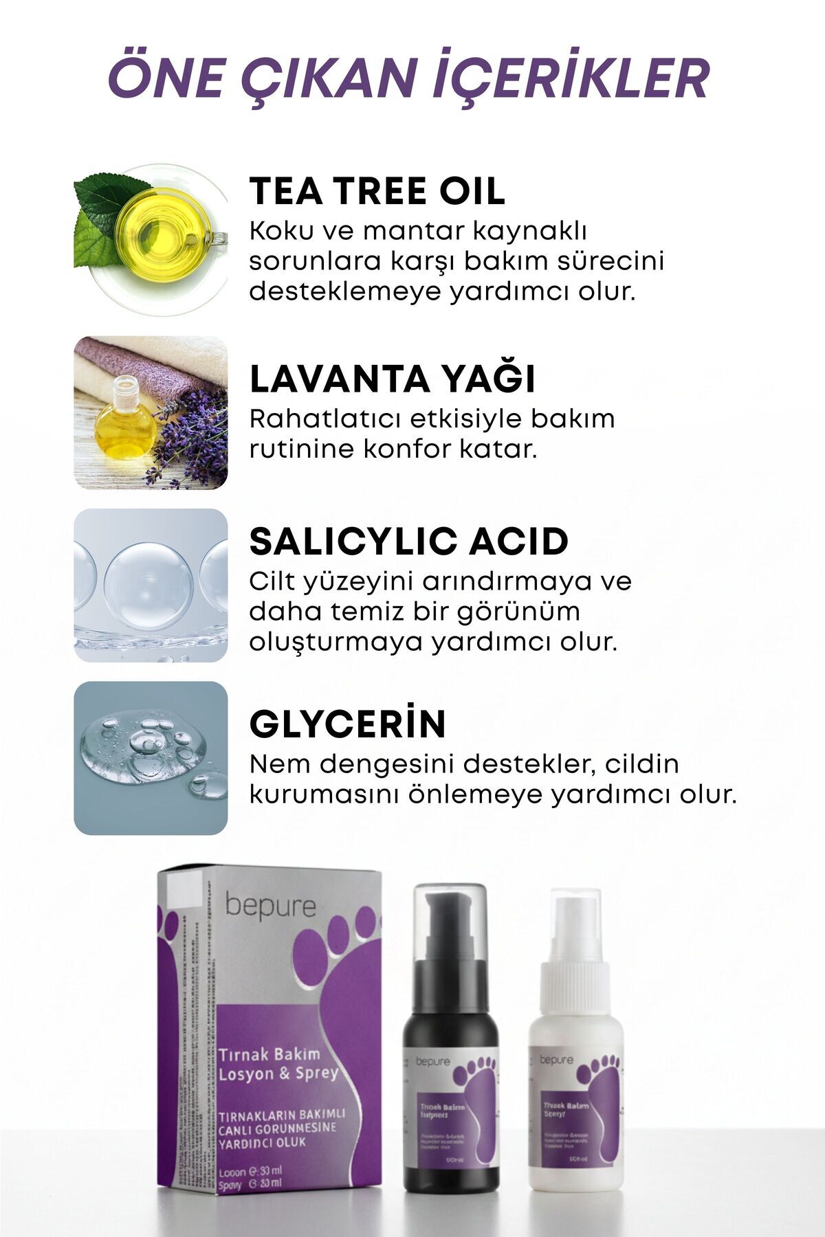 Ayak Ve Tırnak Mantarı, Kaşıntı Ve Koku Için Losyon & Sprey Seti 100 ml (50ML LOSYON 50ML SPREY) — BPRE002342 — تصویر 7 از 7