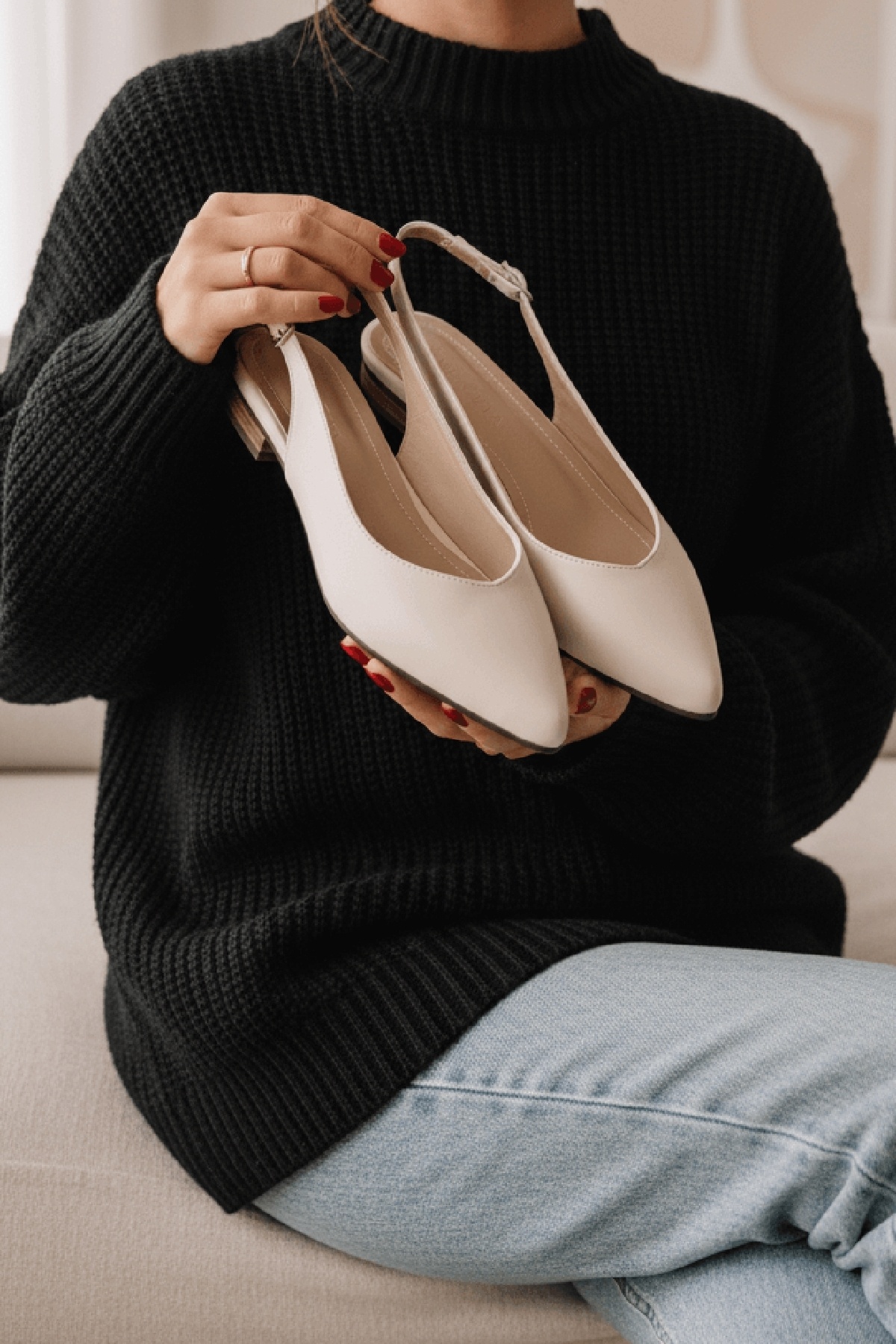 DİVOLYA  Luke Bej (2 cm Topuklu) Sivri Burun Günlük Kullanım Babet - Görsel 3