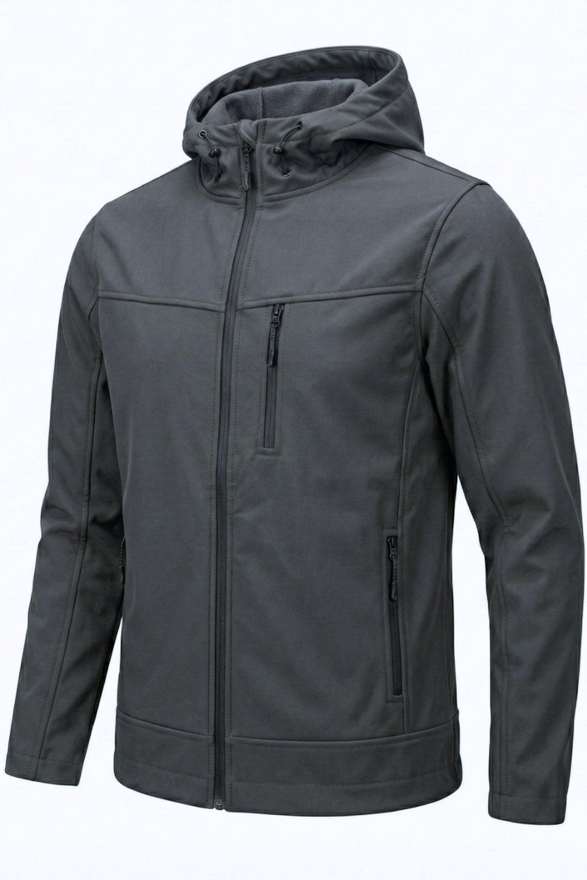 Erkek Mont İçi Polarlı Softshell Mont Su ve Rüzğar Geçirmez Kapüşonlu Spor Mont — رنگارنگ MONT-SOFT01 — تصویر 5 از 7