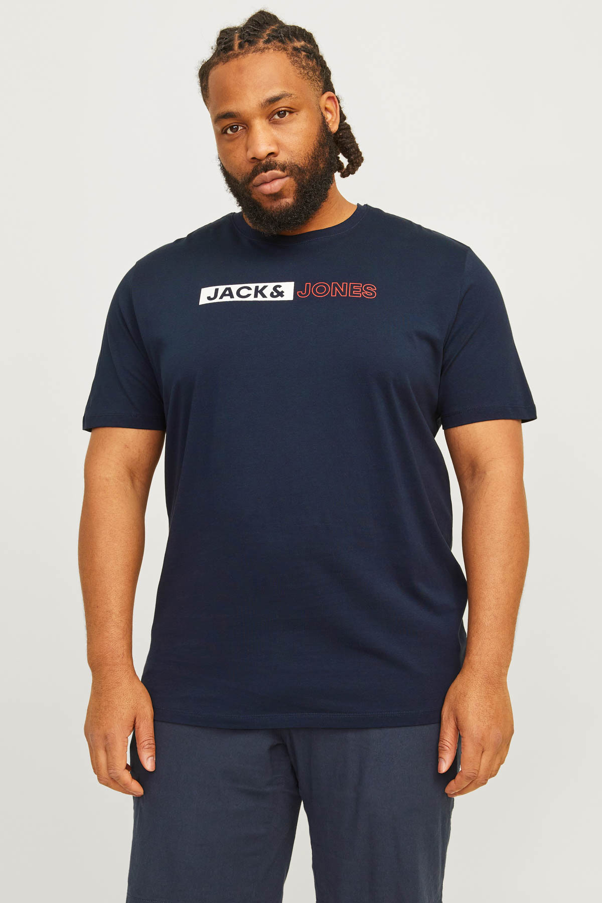 تی‌شرت آستین کوتاه مردانه طرح JJECORP LOGO TEE PLAY SS Navy Blue جک اند جونز تی شرت Jack & Jones