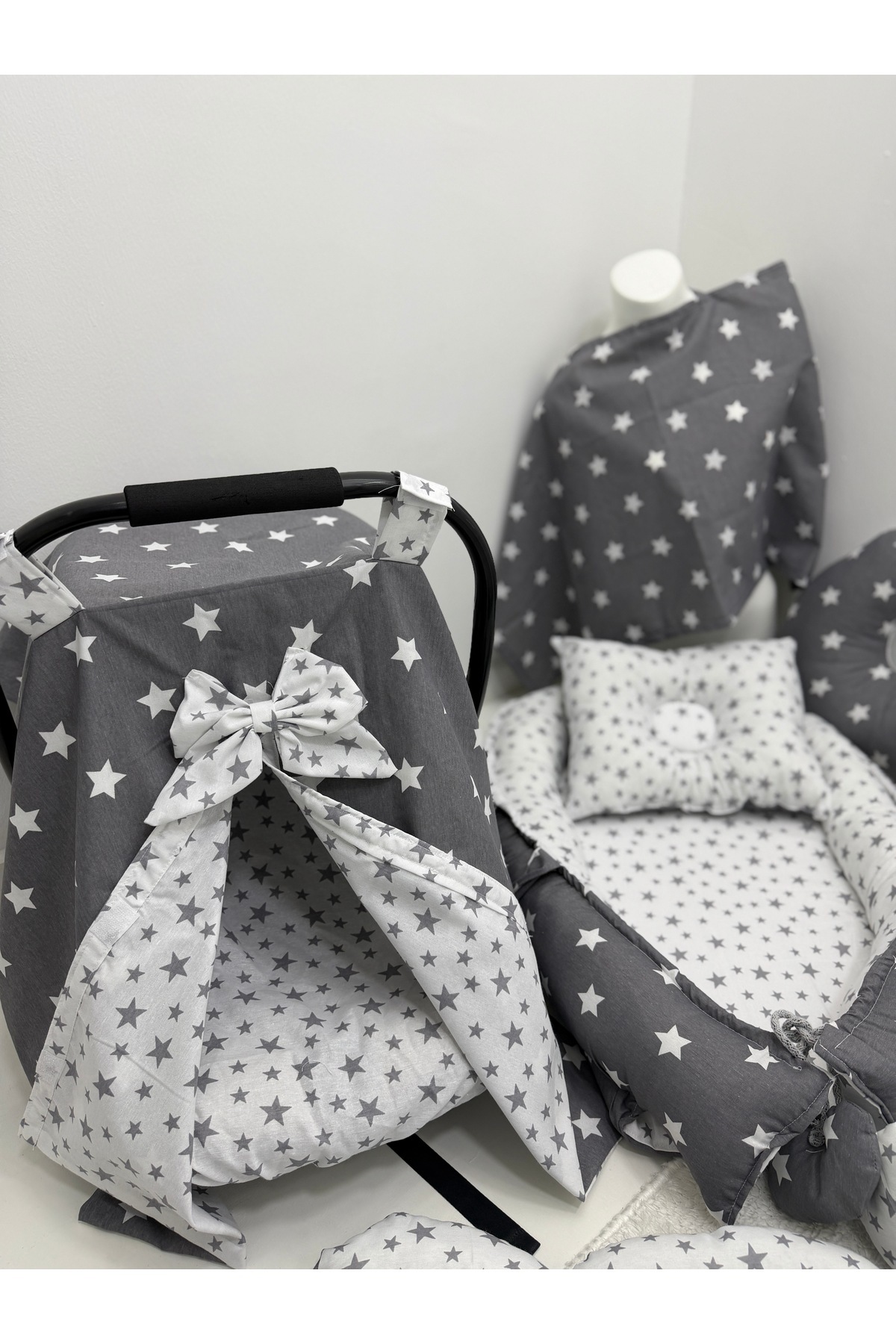 Balamira Gri Beyaz Yıldız 13 Lü Babynest Seti fotoğrafı 5 (önizleme)
