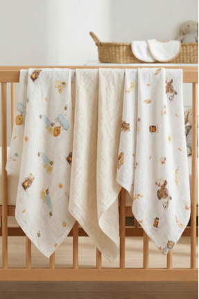 LUCKKA Little Organic's | 3’lü %100 Organik Pamuk Müslin Örtü - Battaniye Set...