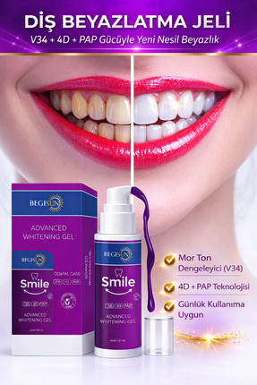 Genel Markalar Begisun V34 Mor Diş Beyazlatma Jeli – Advanced Whitening – 50 ml