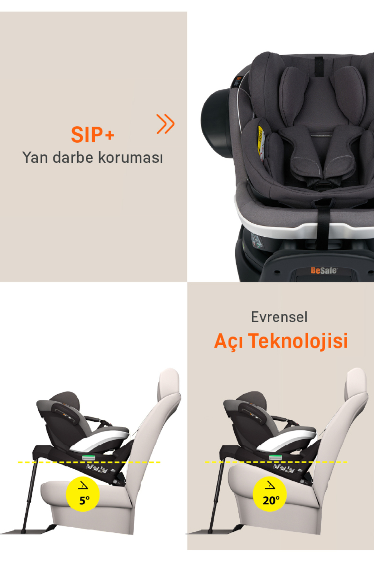 Besafe iZi Turn B I-Size Oto Koltuğu 0-18 Kg Metalic Melange fotoğrafı 6 (önizleme)