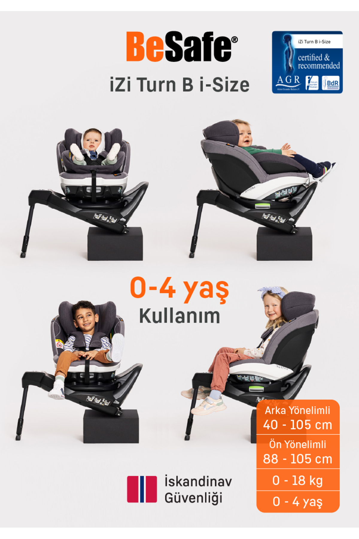 Besafe iZi Turn B I-Size Oto Koltuğu 0-18 Kg Metalic Melange fotoğrafı 5 (önizleme)