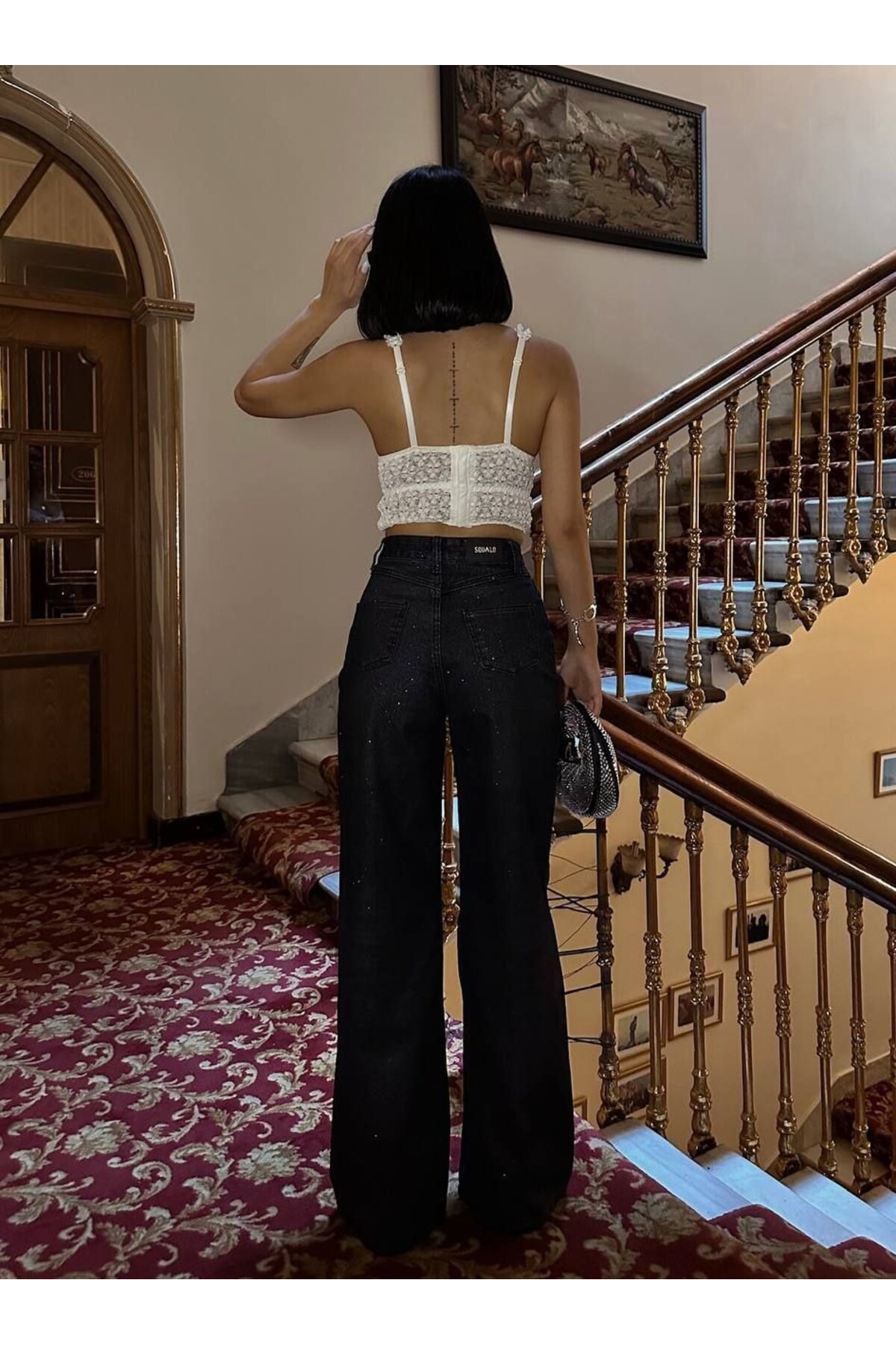 HerTon  Kadın Yüksek Bel Bol Paça Denim Pantolon – %100 Pamuk, Zamansız & Güçlü Stil - Görsel 4